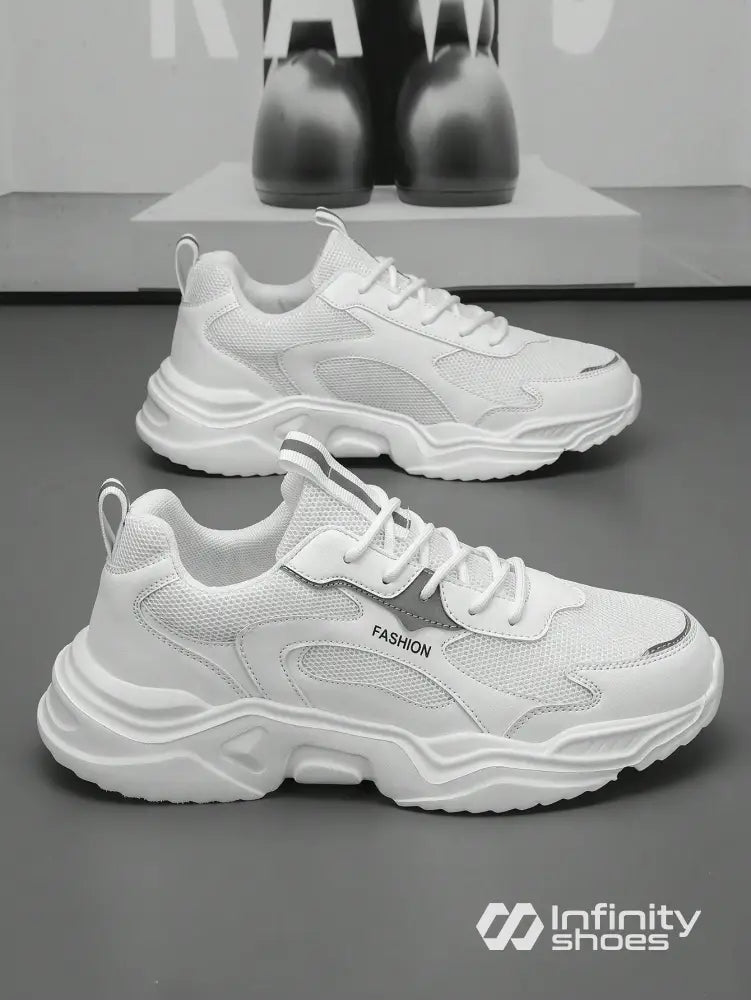 Tênis Corrida Com Sola Tratorada Design Robusto Branco / 36 Tênis Corrida Com Sola Tratorada Design Robusto