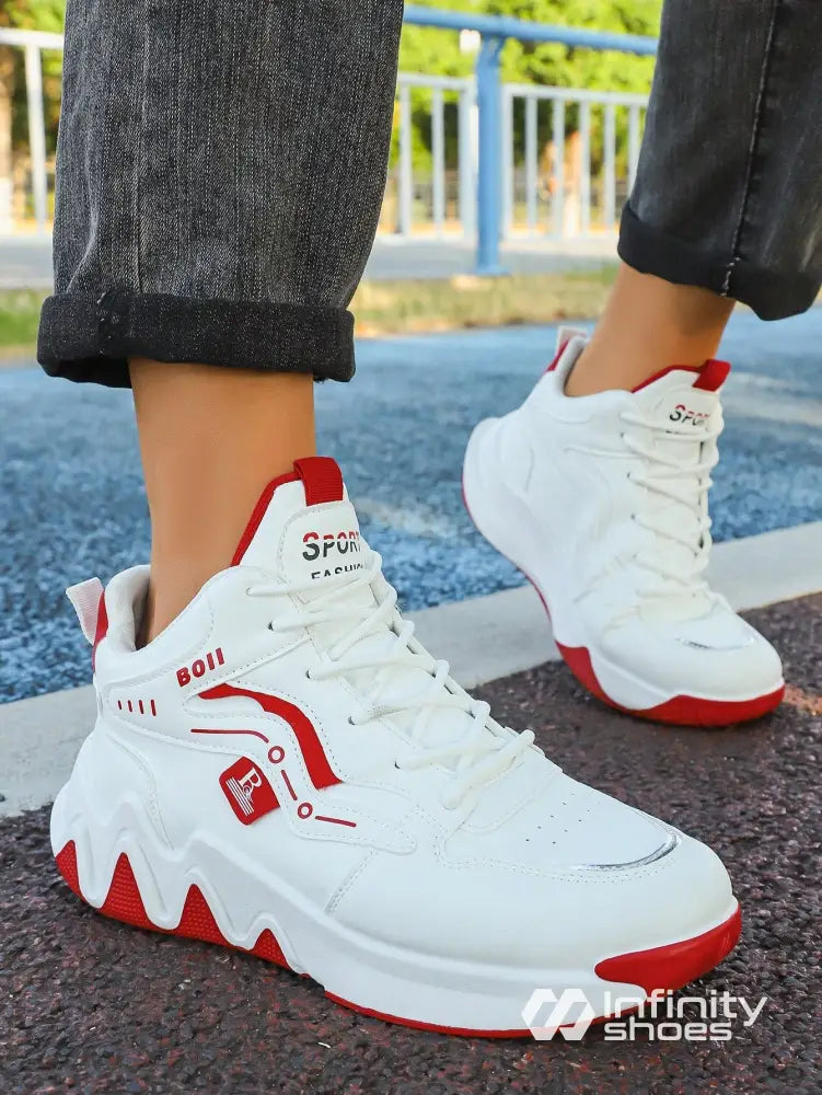 Tênis Corrida De Cano Alto Com Amortecimento Confortável Branco / 36 Tênis Corrida De Cano Alto Com Amortecimento