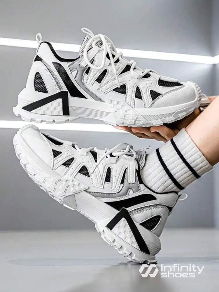 Tênis Corrida Design Futurista Super Estiloso Branco / 36 Tênis Corrida Design Futurista Super Estiloso