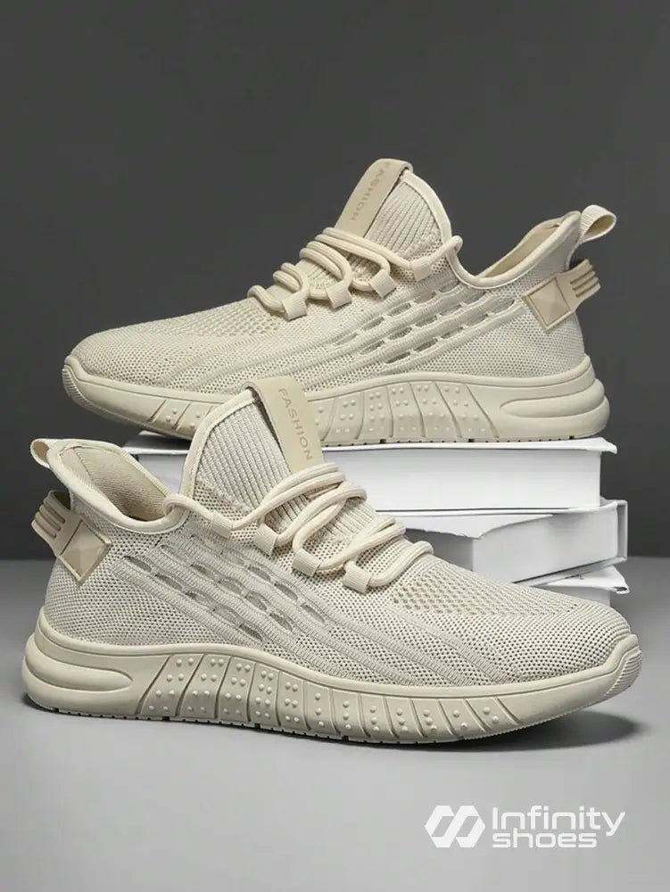 Tênis Corrida Esportivo Com Solado Flexível Bege / 36 Tênis Corrida Esportivo Com Solado Flexível