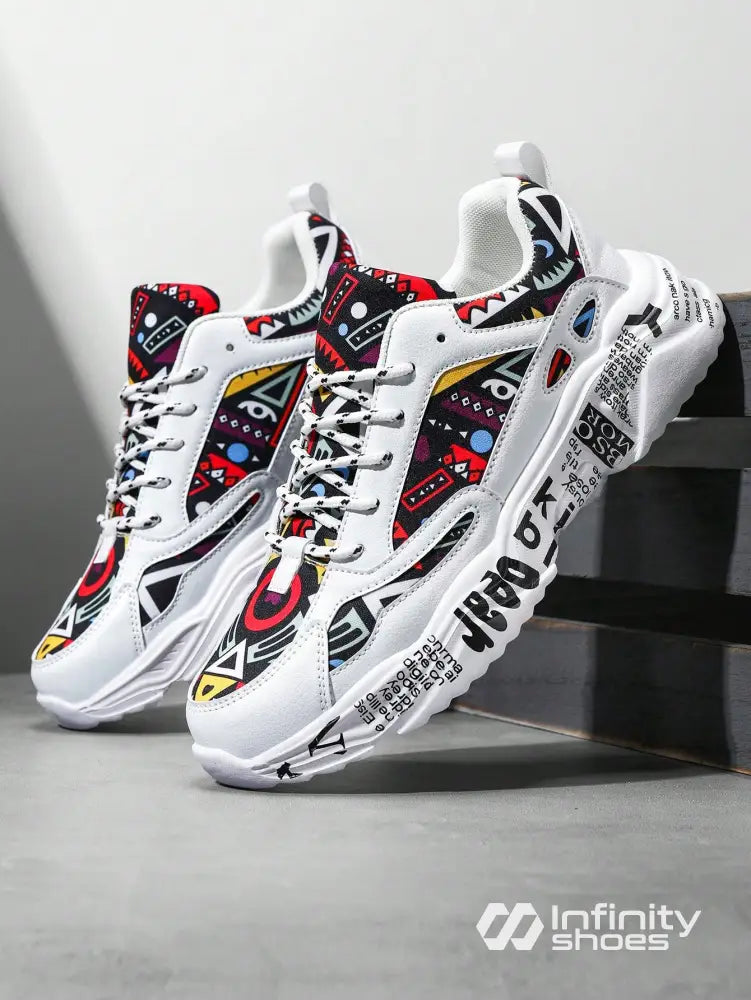 Tênis Corrida Estampado Solado Grosso Resistente Tênis Corrida Estampado Solado Grosso Resistente