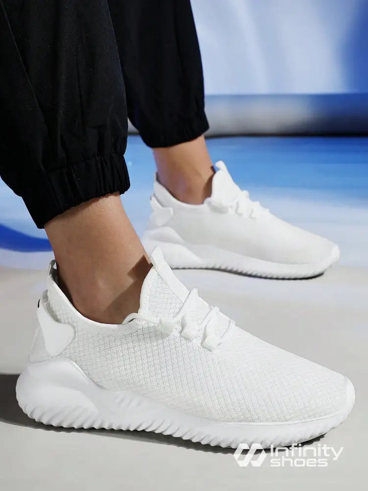 Tênis Corrida Estrutura Flexível Solado Resistente Branco / 36 Tênis Corrida Estrutura Flexível Solado Resistente