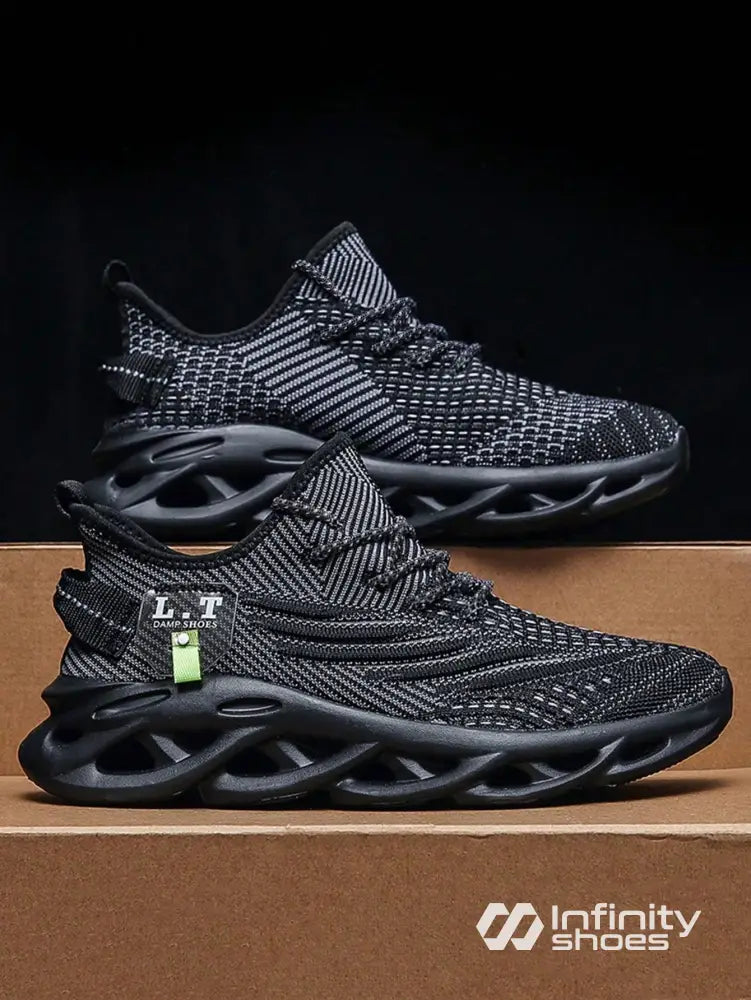 Tênis Corrida Estrutura Respirável Confortável Preto / 36 Tênis Corrida Estrutura Respirável Confortável