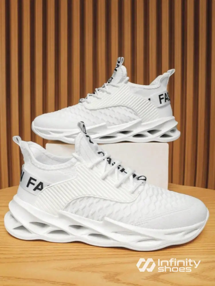 Tênis Corrida Knit Leve Solado Vazado Moderno Branco / 36 Tênis Corrida Knit Leve Solado Vazado Moderno