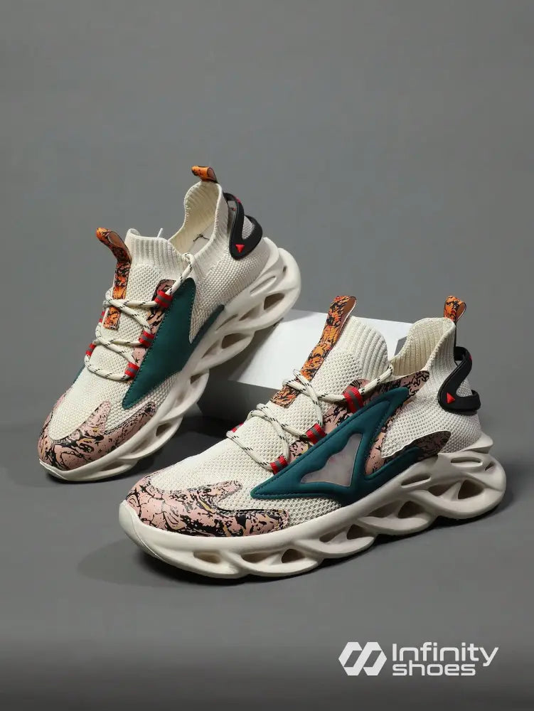 Tênis Corrida Knit Solado Vazado Futurista Tênis Corrida Knit Solado Vazado Futurista