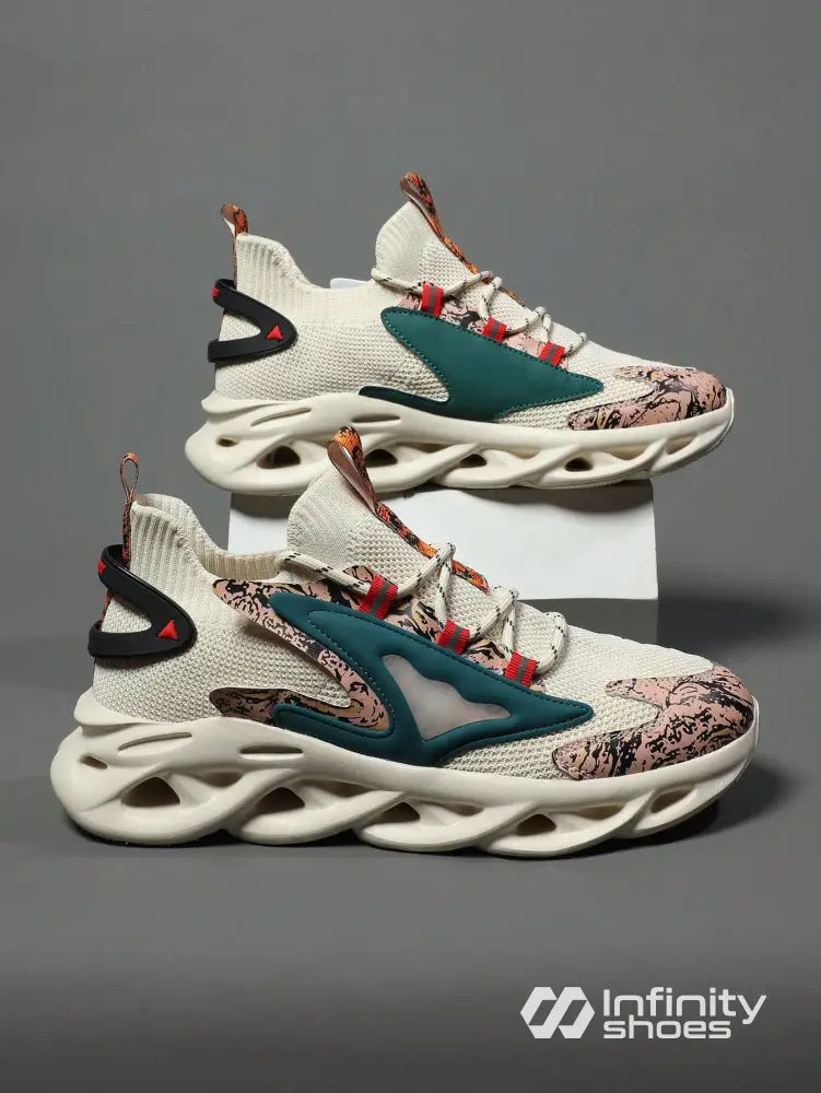 Tênis Corrida Knit Solado Vazado Futurista Branco / 36 Tênis Corrida Knit Solado Vazado Futurista