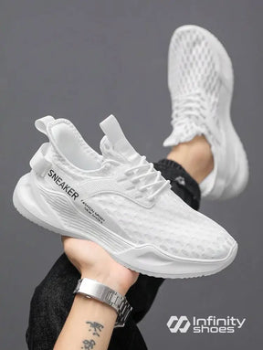Tênis Corrida Leve Em Mesh Respirável Com Design Moderno Branco / 36 Tênis Corrida Leve Em Mesh Respirável Com Design