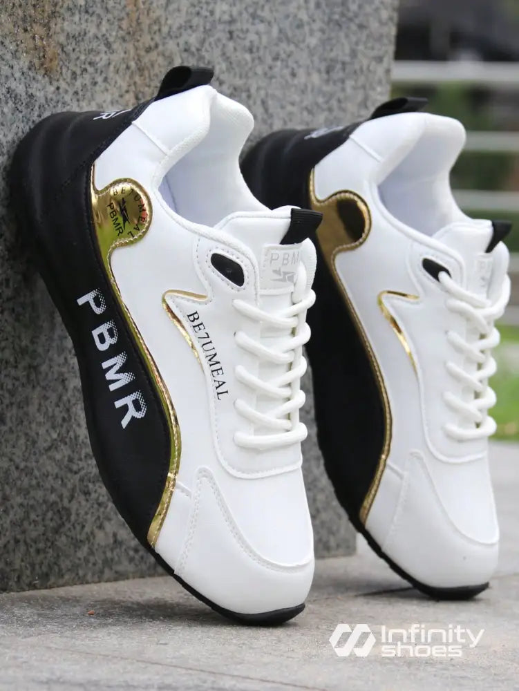 Tênis Corrida Recortes Esportivos Solado Leve Preto e Branco / 36 Tênis Corrida Recortes Esportivos Solado Leve