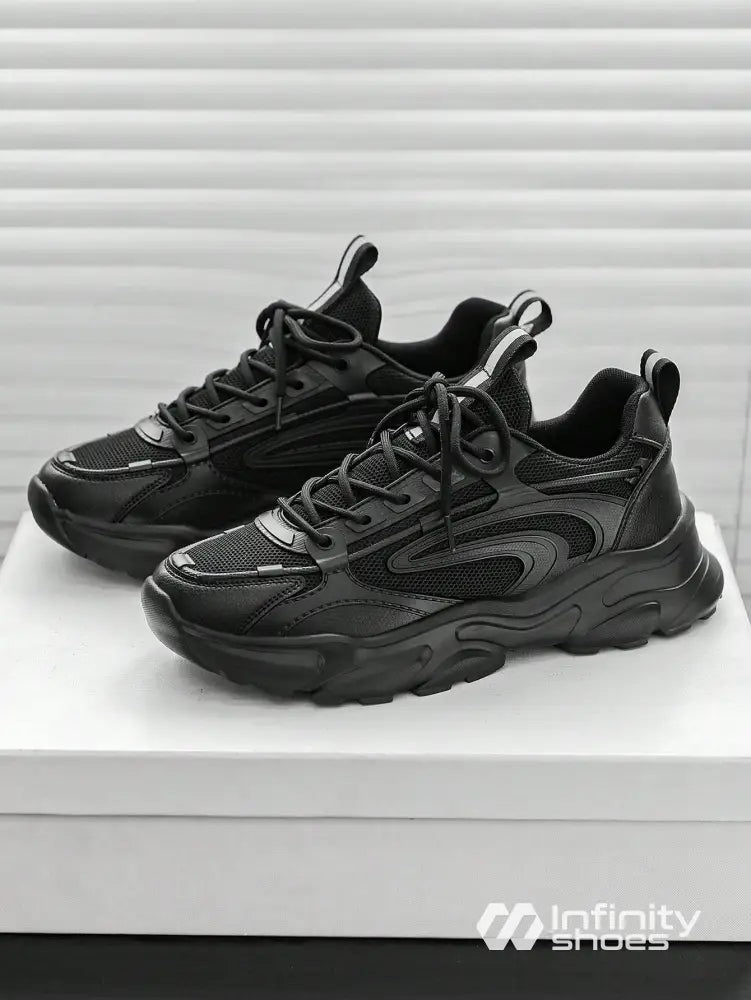 Tênis Corrida Solado Grosso Amortecimento Confortável Preto / 36 Tênis Corrida Solado Grosso Amortecimento Confortável