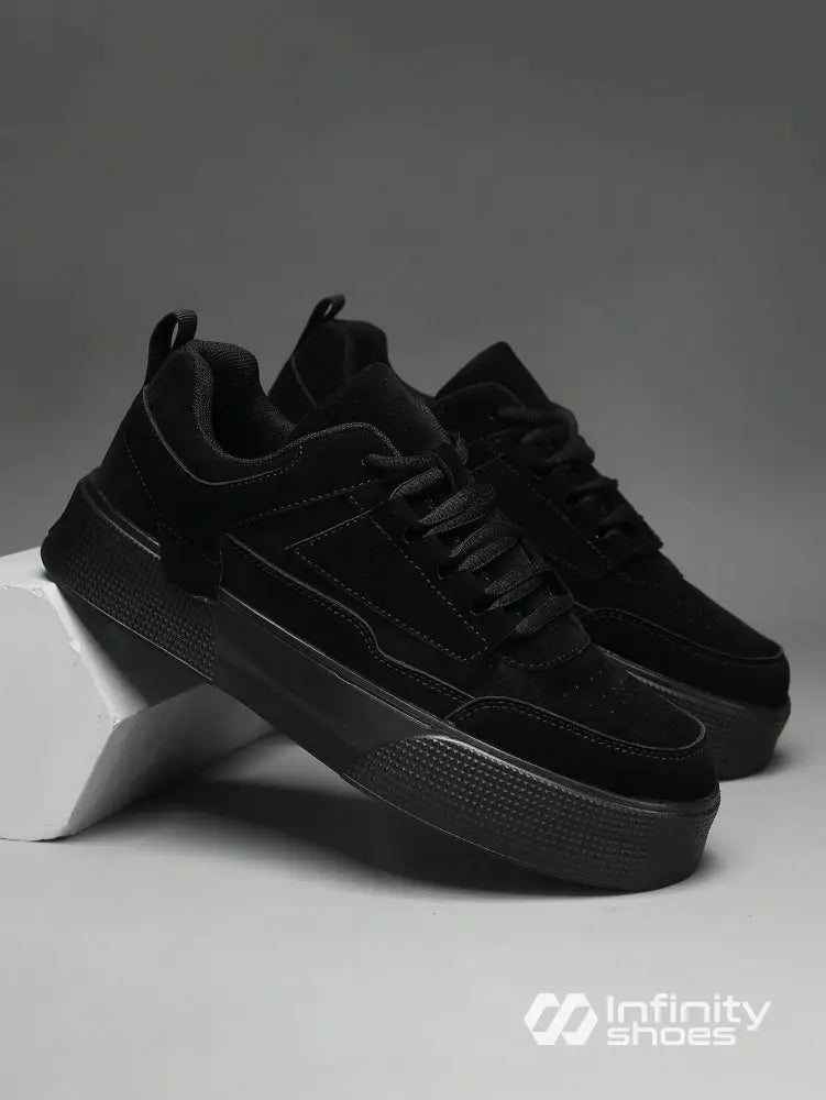 Tênis Street Casual Solado Grosso Design Minimalista Preto / 36 Tênis Street Casual Solado Grosso Design Minimalista