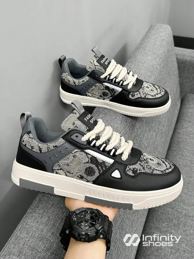 Tênis Street Estampado Casual Cano Baixo Detalhes Modernos Tênis Street Estampado Casual Cano Baixo Detalhes Modernos