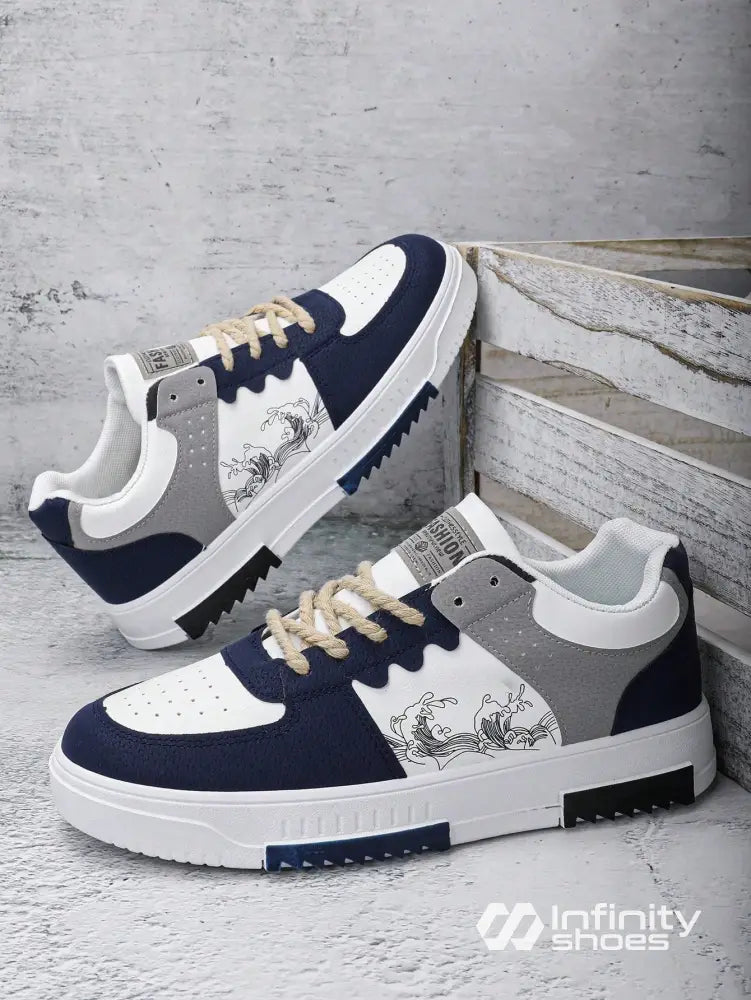 Tênis Street Recortes Modernos Solado Reforçado Tênis Street Recortes Modernos Solado Reforçado